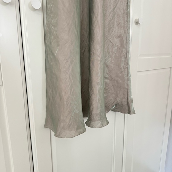 Vince Light Green Satin Midi Dress - Picture 6 of 9